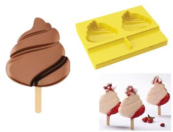 @ Silikon-Matte | -Form für 2 Eis am Stiel | Stieleis 'Honolulu' (20x15cm)
