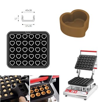 @ Cookmatic Back-Platte Herz 3,7x3,5cm (2 tlg) Ober-& Unterteil