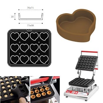 @ Cookmatic Back-Platte Herz 7,3x6,8cm (2 tlg) Ober-& Unterteil