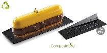@ Patisserie-Unterlagen schwarz rechteckig L14xB4cm (100 Stk)