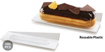 @ Patisserie-Unterlagen weiß rechteckig L14xB4cm (100 Stk)