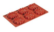 @ Silikon-Matte | -Form 6 runde Formen 'Blume | Honoré' (1/3 GN=17,5x30cm)