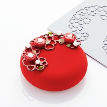 Silikon-Matte | -Form 3 Herz-Ringdekore 'Hearts 1' (30x17,5cm)