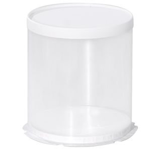 @ Pralinen- | Geschenk-Schachtel Zylinder transparent mit weißem Deckel und Boden
