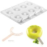 @ Kit Silikon-Matte | -Form Verband | Set für 8 Eis am Stiel | Stieleis Donuts | Savarins