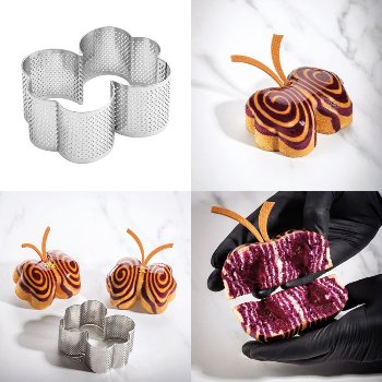 Torten- | Tartes- | Dessert-Ring Schmetterling mikrogelocht 'Butterfly' 109/82/45