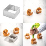 Torten- | Tartes- | Dessert-Ring Quadrat | Viereck mikrogelocht 'Square' 80/80/45