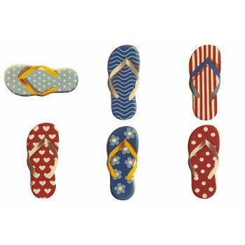 @ Schoko-Dekor Aufleger weiß Flip-Flop bunt (96 Stk)