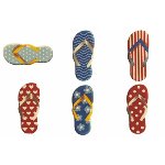 @ Schoko-Dekor Aufleger weiß Flip-Flop bunt (96 Stk)