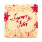 @ Schoko-Dekor Aufleger weiß Carré 'Joyeuses Fêtes' (120 Stk)