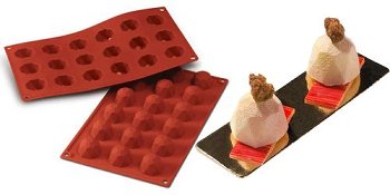 @ Silikon-Matte | -Form 18 runde Formen Diamant (1/3GN= 17,5x30cm)