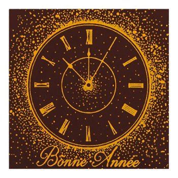 @ Schoko-Dekor Aufleger bitter Carré 'Bonne Année' (120 Stk)
