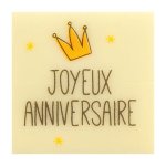 @ Schoko-Dekor Aufleger weiß Carré 'Joyeux Anniversaire' (120 Stk)