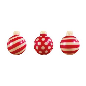 @ Schoko-Dekor weiß Weihnachts- | Tannen- | Christbaumkugeln rot (72 Stk)