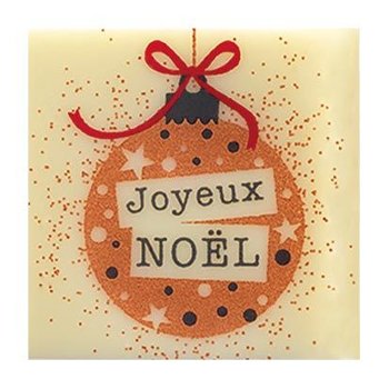 @ Schoko-Dekor Aufleger weiß Carré 'Joyeux Noel' (120 Stk)
