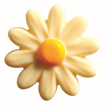 @ Schoko-Dekor Aufleger weiß Blume | Margerite gelb (96 Stk)
