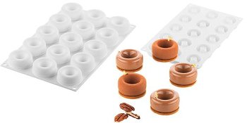 @ Silikon-Matte | -Form 15 runde Formen mit Loch | Ringe | Donuts | Savarins 'Oblio'