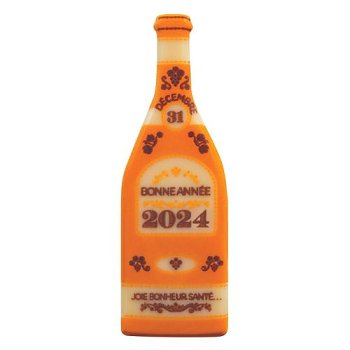 @ Fettglasur-Dekor Aufleger Champagnerflasche 'Bonne Année 2024' (66 Stk)