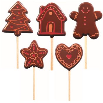 @ Gießform-Blister für Lutscher | Lolly Weihnachtsmotive 'Pains d'épices' (45 Stk)