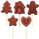 @ Gießform-Blister für Lutscher | Lolly Weihnachtsmotive 'Pains d'épices' (45 Stk)