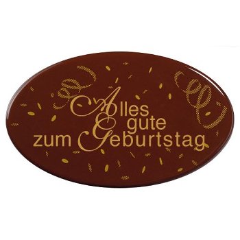 Schoko-Dekor Aufleger bitter 'Alles Gute zum Geburtstag' (72 Stk)
