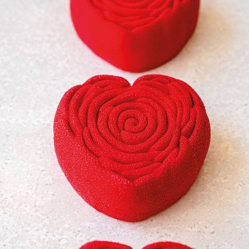 @ Silikon-Matte | -Form 12 Herzen mit Rosen-Relief 'Je t'aime' (30x40cm)