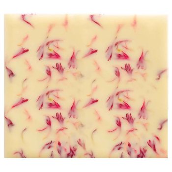@ Schoko-Dekor Bûche-Ansatz extra dünn weiß mit Blüten (72 Stk)