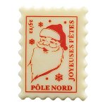 @ Schoko-Dekor Aufleger weiß Briefmarke 'Joyeuses Fêtes' (100 Stk)