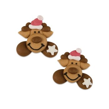 @ Zucker-Dekor Aufleger 'Weihnachtselch', flach (72Stk)