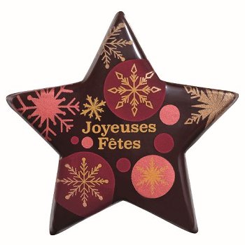 @ Schoko-Dekor Aufleger bitter Stern 'Joyeuses Fêtes' (30 Stk)