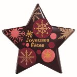 @ Schoko-Dekor Aufleger bitter Stern 'Joyeuses Fêtes' (30 Stk)