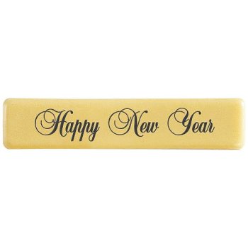 @ Schoko-Dekor Aufleger weiß Rechteck 'Happy New Year' (70 Stk)