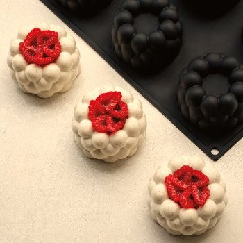 @ Silikon-Matte | -Form 12 runde Formen | Wolke | Himbeeren | Bubble 'Nuage' (30x40cm)
