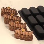 Silikon-Matte | -Form 12 ovale Formen | Eclairformen 'Pastel' (30x17,5cm)