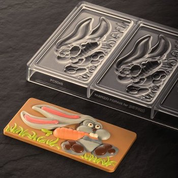 @ Gießform Tafel | Tafelgießform Hase mit Karotte 'Easter Bunny'