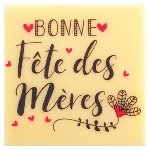 @ Schoko-Dekor Aufleger weiß Carré, 'Bonne fêtes des méres' (60 Stk)