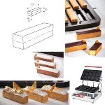 @ Cookmatic MAXI Back-Platte Riegel | Barren | Rechtecke 12x3cm (2 tlg) Ober-& Unterteil