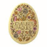 @ Schoko-Dekor Aufleger weiß Ei 'Joyeuses Pâquese' (28 Stk)