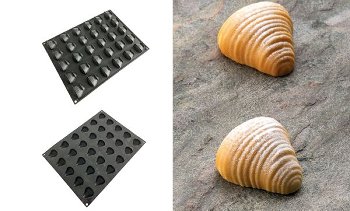 @ Silikon-Matte | -Form 30 dreieckige Formen | Blätterteig 'Sfogliatella' (30x40cm)