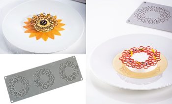 @ Silikon-Matte | -Form 3 Blumenkränze 'Jasmine Frame' (39,5x14cm)