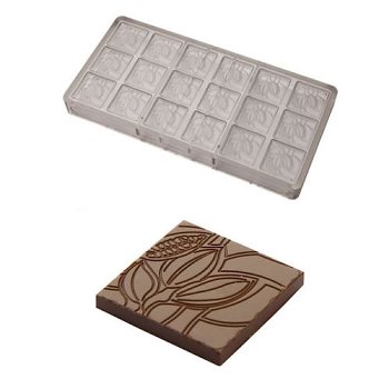 @ Gießform Tafel | Tafelgießform Kakaobohne | Kakaofrucht