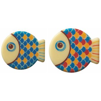 @ Schoko-Dekor Aufleger weiß Fische bunt (108 Stk)
