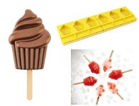 @ Kit Silikon-Matte|-Form Verband | Set für 6 Eis am Stiel | Stieleis 'Cupcake | Muffin' (40x12cm)