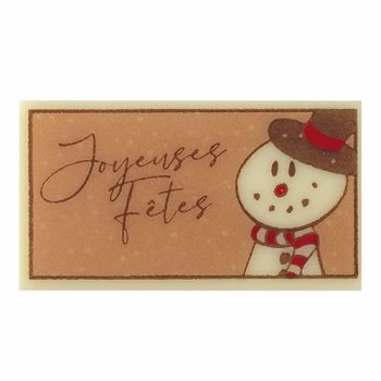 @ Schoko-Dekor Aufleger weiß Rechteck 'Joyeuses Fêtes' (90 Stk)
