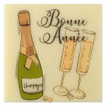 @ Schoko-Dekor Aufleger weiß Carré 'Bonne Année' (120 Stk)