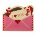 @ Schoko-Dekor Aufleger weiß Briefumschlag 'I love you' (50 Stk)