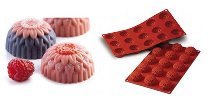 @ Silikon-Matte | -Form 15 runde Formen | Blumen | 'Small Dahlia' (1/3 GN=17,5x30cm)