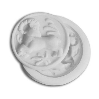 @ Silikonform | Einzelform 'Zuckerstempel' rund Sternzeichen 'Widder'