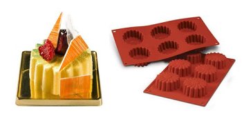 @ Silikon-Matte | -Form 6 runde Formen | Blumen | 'Daisy' (1/3 GN=17,5x30cm)