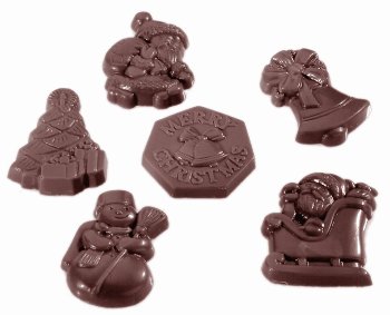 @ Gießform Praline | Pralinengießform 18 Weihnachtsfiguren